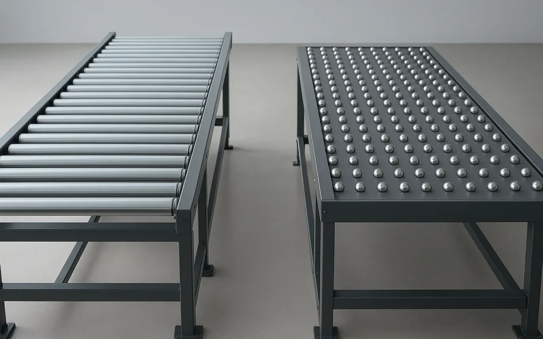 Diferencia entre transportador de rodillos y mesa de bolas