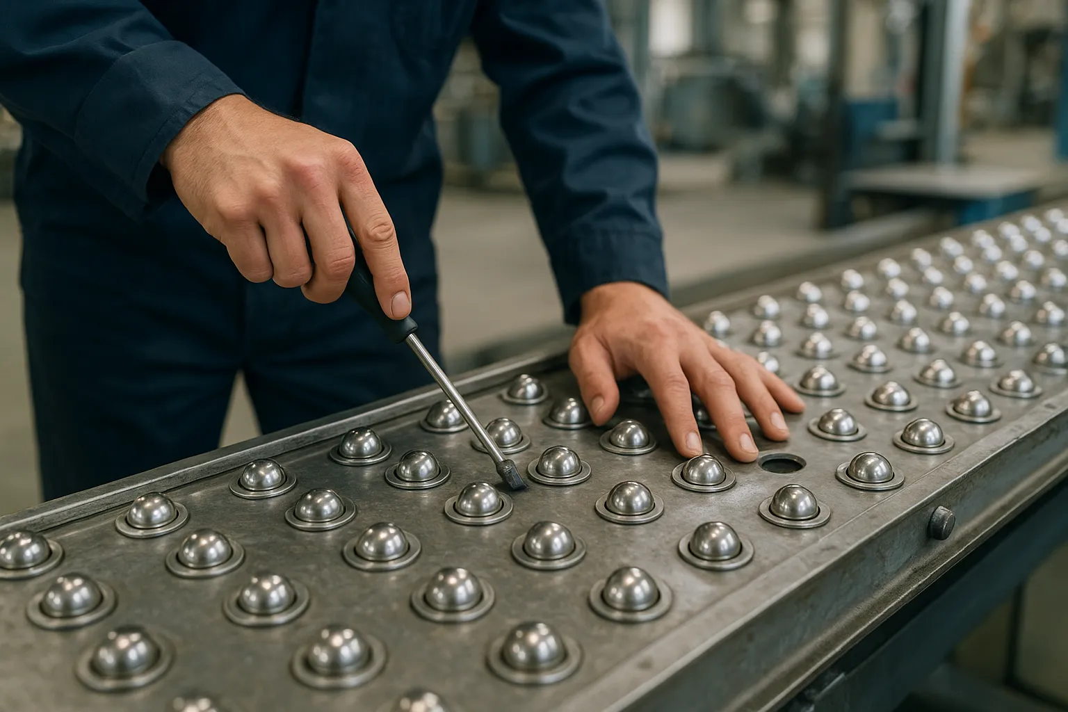 mantenimiento de sistemas de transferencia de bolas industriales